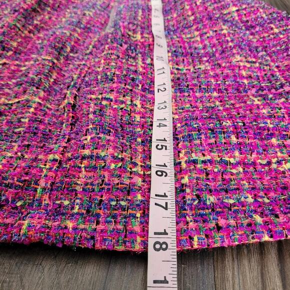 NWT Pinch Women's Mini Skirt Size L Pink PVC Tweed Back Zipper - Picture 7 of 8